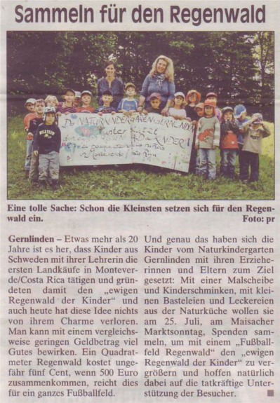 Sammeln für den Regenwald Sammeln für den Regenwald